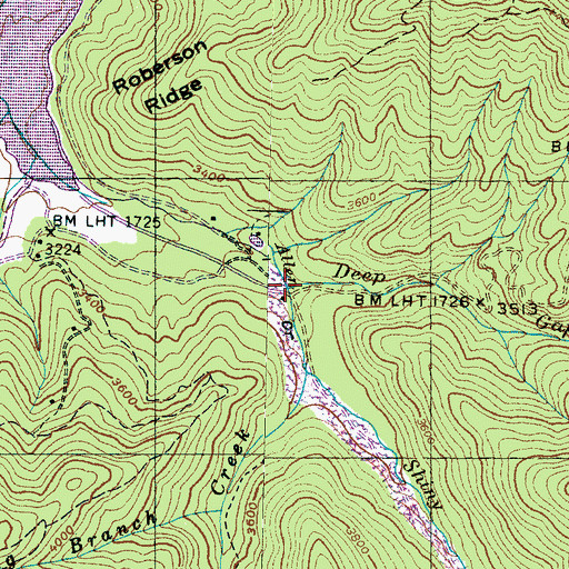 Topographic Map of Deep Gap Creek, NC