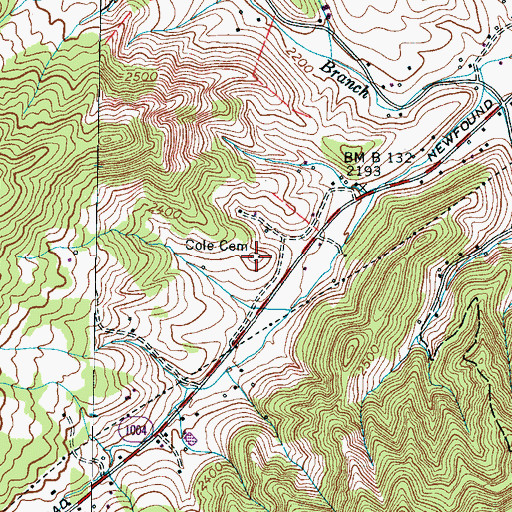 Topographic Map of Cole Cemetery, NC