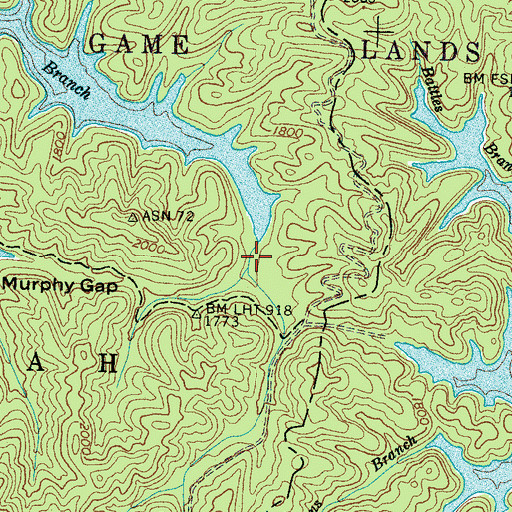 Topographic Map of Tsali Campground, NC