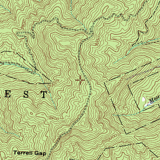 Topographic Map of Cherokee Indian Reservation 3200 Acre Tract, NC