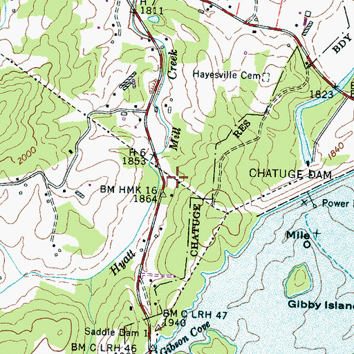 Topographic Map of Nantahala Purchase Unit, NC