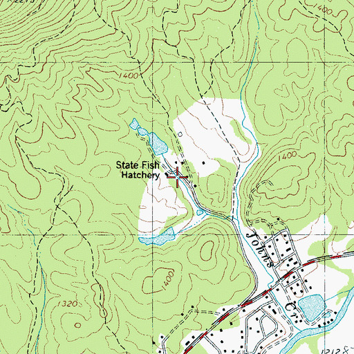 Topographic Map of North Carolina State Fish Hatchery, NC