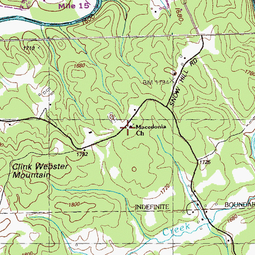 Topographic Map of Macedonia School, NC