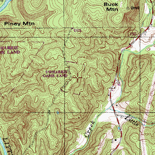 Topographic Map of Uwharrie Game Land, NC