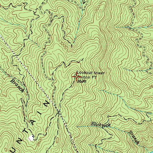 Topographic Map of Sutton Top Lookout, NC