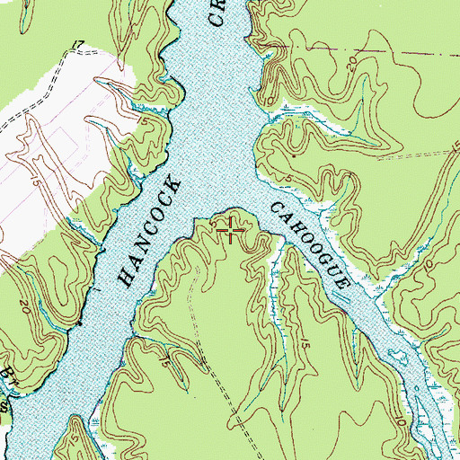 Topographic Map of Cahooque Creek Recreation Site, NC