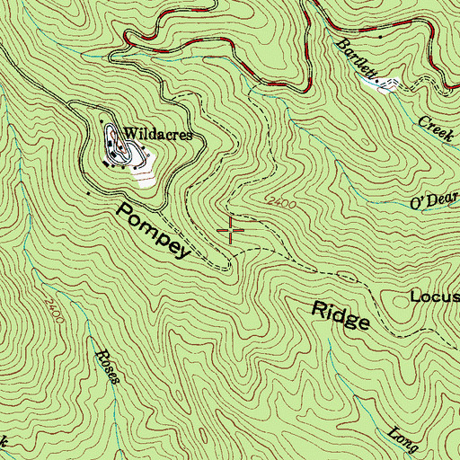 Topographic Map of Pompey Ridge, NC