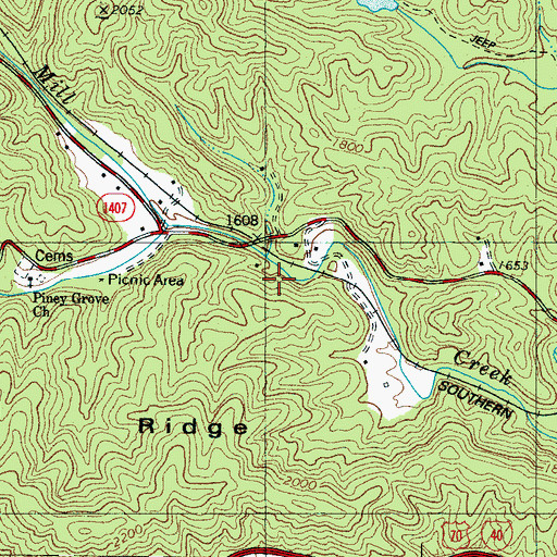 Topographic Map of Old Fort Picnic Area, NC