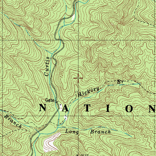 Topographic Map of Curtis Creek Recreation Site, NC