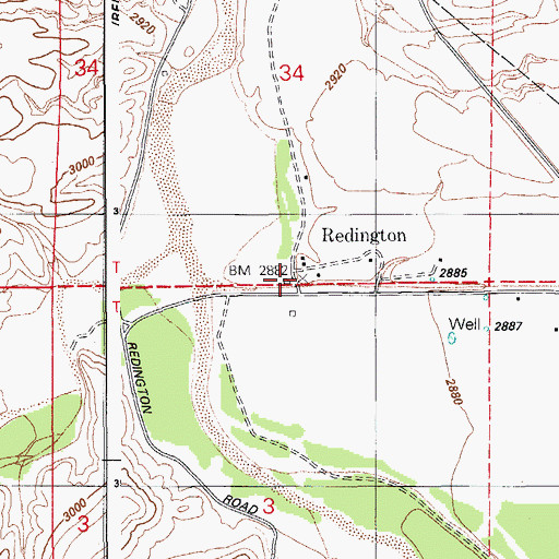 Topographic Map of Redington, AZ