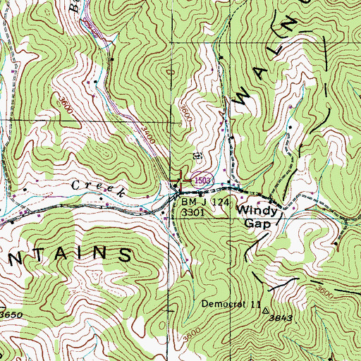 Topographic Map of Laurel Valley School, NC