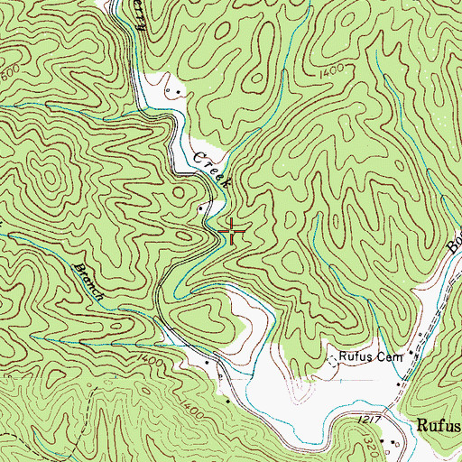 Topographic Map of Mulberry Campground, NC