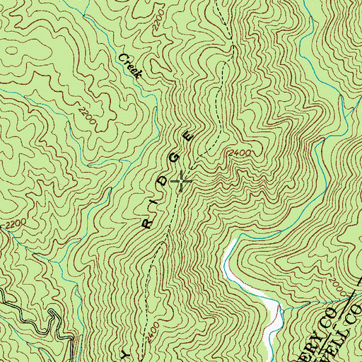 Topographic Map of Yancey Ridge Trail, NC