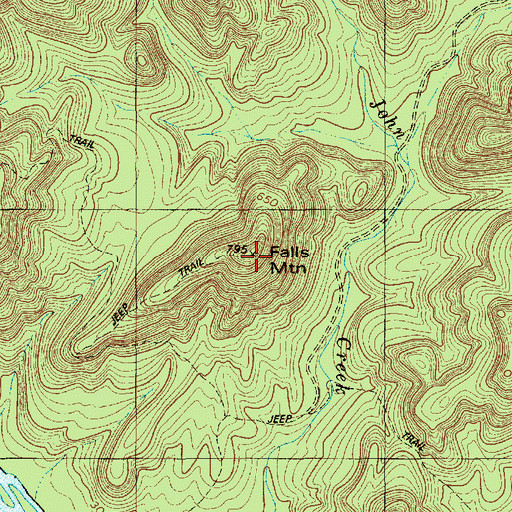 Topographic Map of Falls Mountain, NC