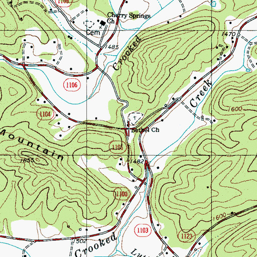 Topographic Map of Bethel Church, NC