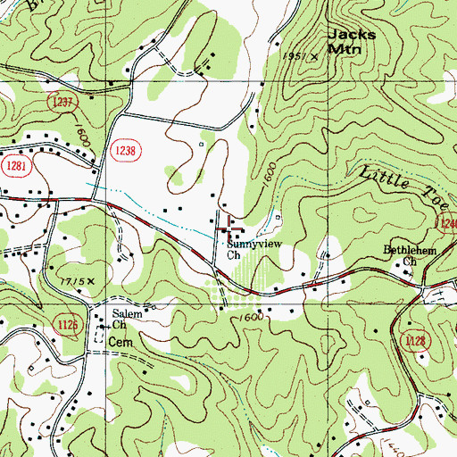 Topographic Map of Sunnyview Church, NC