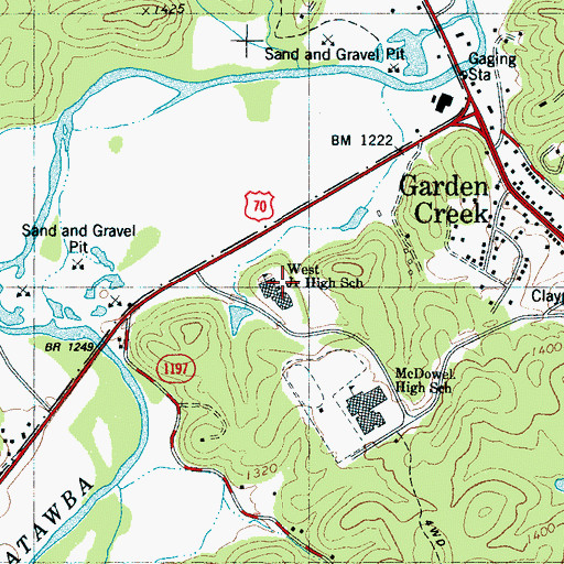 Topographic Map of West Junior High School, NC