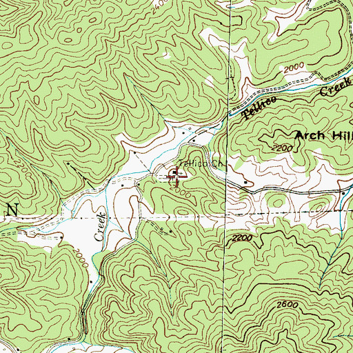 Topographic Map of Tellico Cemetery, NC