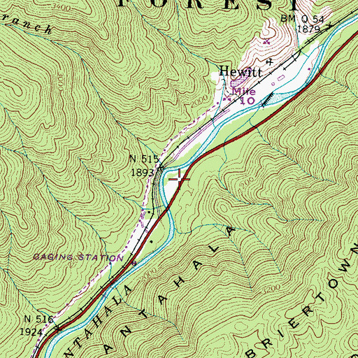 Topographic Map of Ferebee Memorial Picnic Area, NC