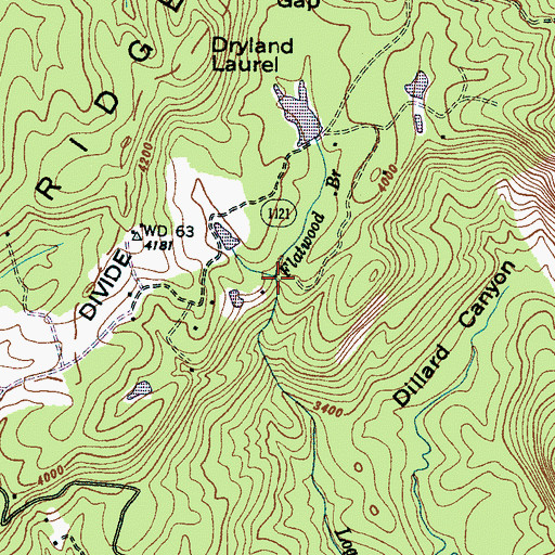 Topographic Map of Flatwood Branch, NC