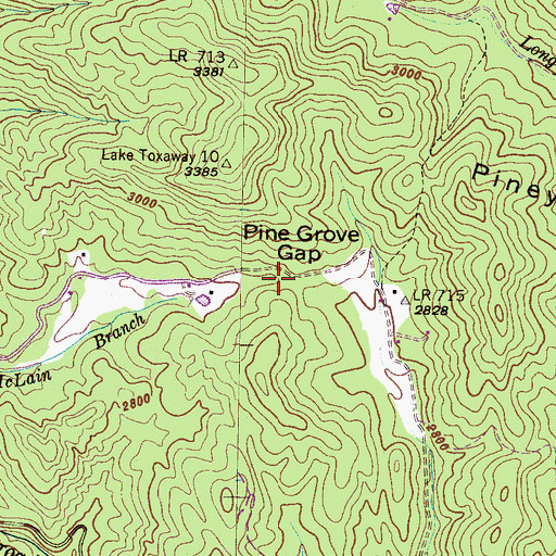 Topographic Map of Pine Grove Gap, NC