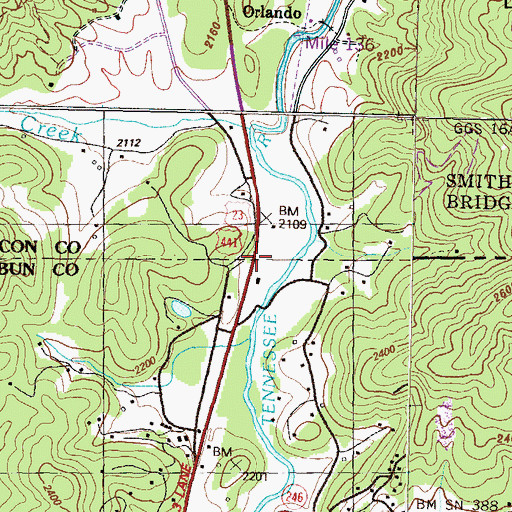 Topographic Map of Locust Post, NC