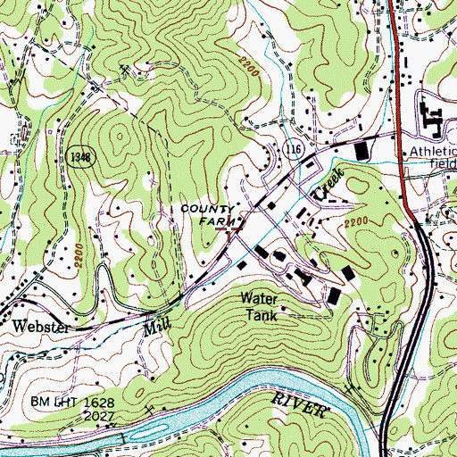 Topographic Map of Jackson County Farm, NC