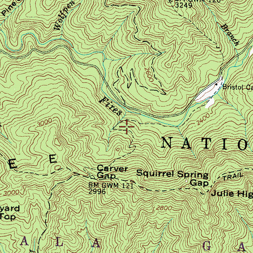 Topographic Map of Bristol Hunter Camp, NC