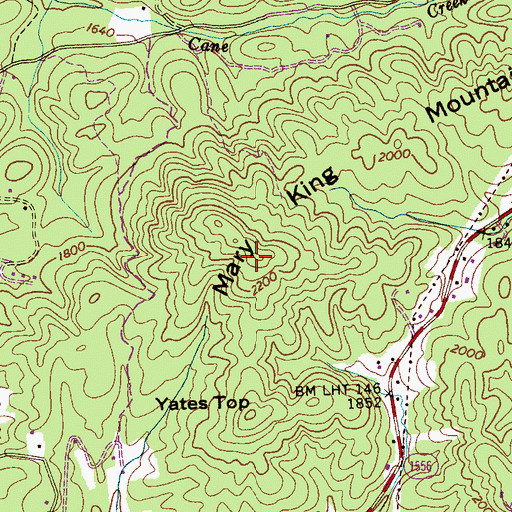 Topographic Map of Shingle Top, NC