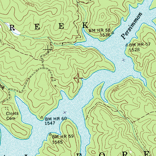 Topographic Map of Lake Cherokee Picnic Area, NC