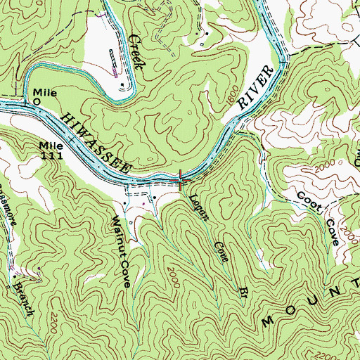Topographic Map of Logan Cove Branch, NC