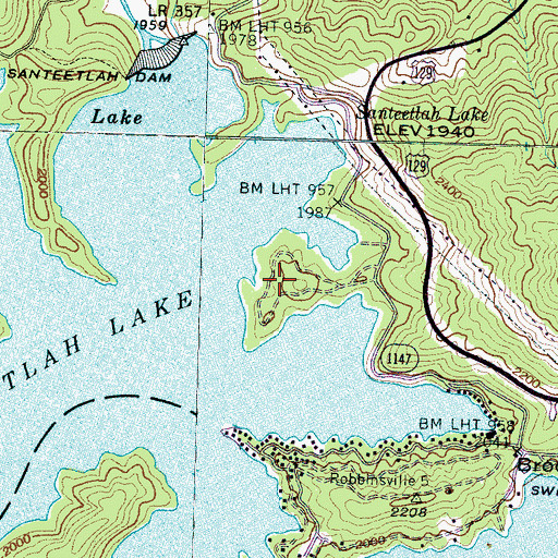 Topographic Map of Ceoah Paint Campground, NC