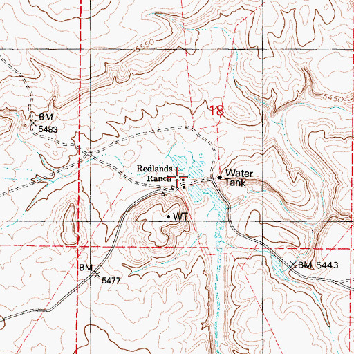 Topographic Map of Redlands Ranch, AZ