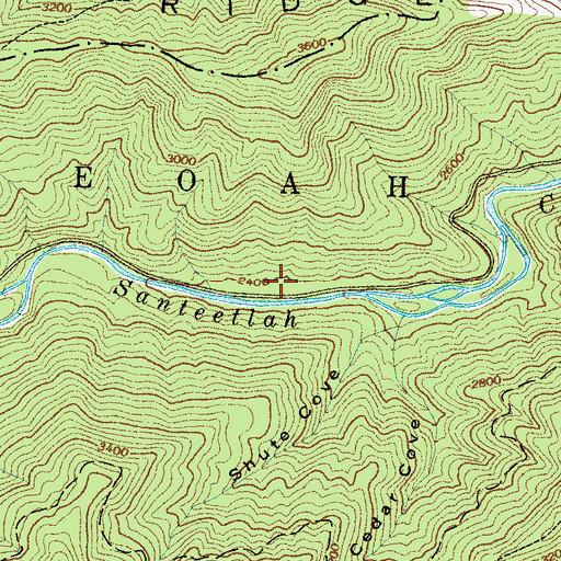 Topographic Map of Santeetlah Hunt Shelter Camp, NC