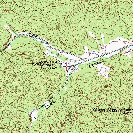 Topographic Map of Coweeta Experiment Forest Headquarters, NC