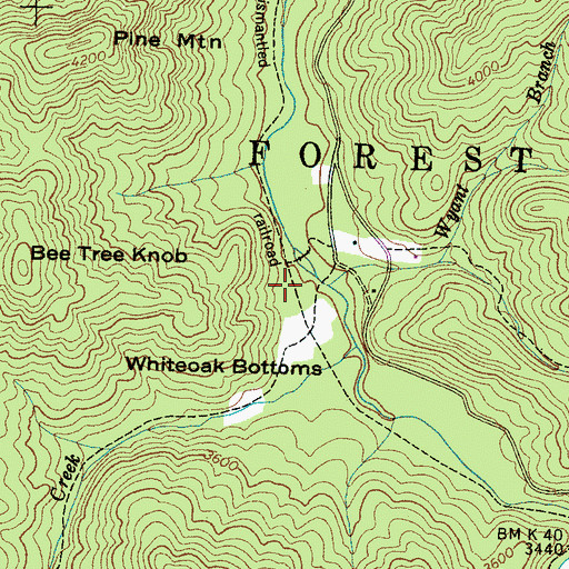 Topographic Map of Kimsey Creek Recreation Site, NC