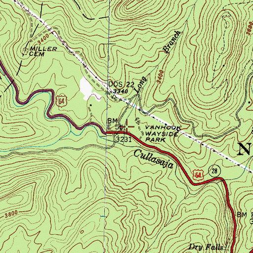 Topographic Map of Vanhook Glade Campground, NC