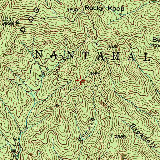 Topographic Map of Rocky Knob, NC