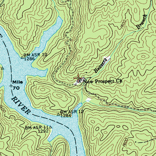 Topographic Map of New Prospect Cemetery, NC