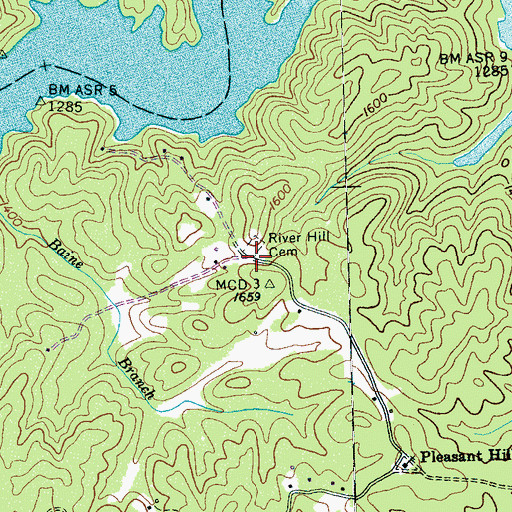 Topographic Map of Hiwassee, NC