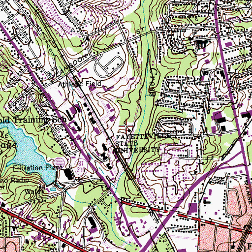 Topographic Map of WFSS-FM (Fayetteville), NC