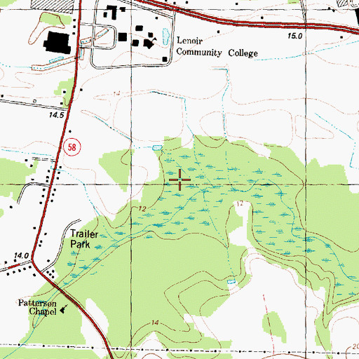 Topographic Map of WKNS-FM (Kinston), NC