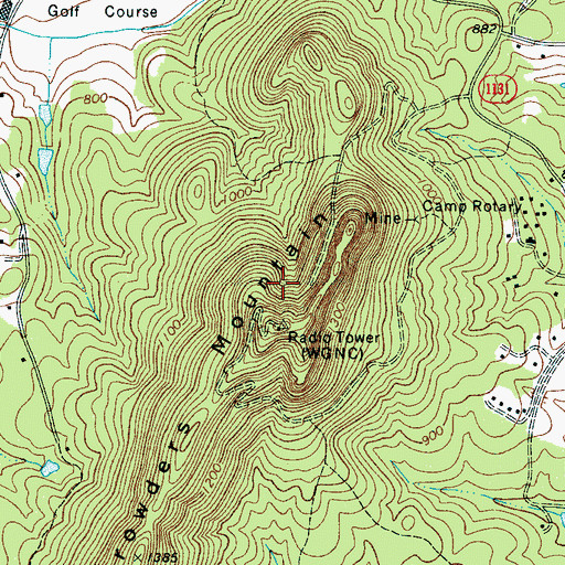 Topographic Map of WZXI-FM (Gastonia), NC
