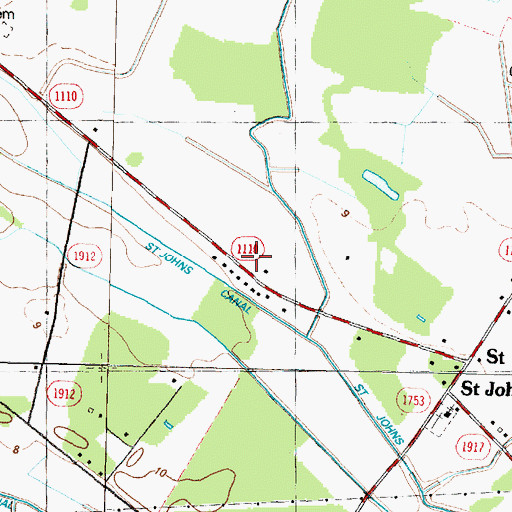 Topographic Map of WNBB-FM (Grifton), NC