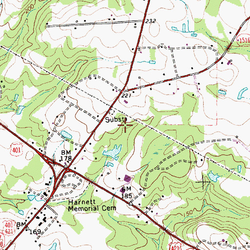 Topographic Map of WCCE-FM (Buies Creek), NC