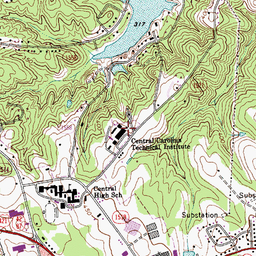Topographic Map of WDCC-FM (Sanford), NC
