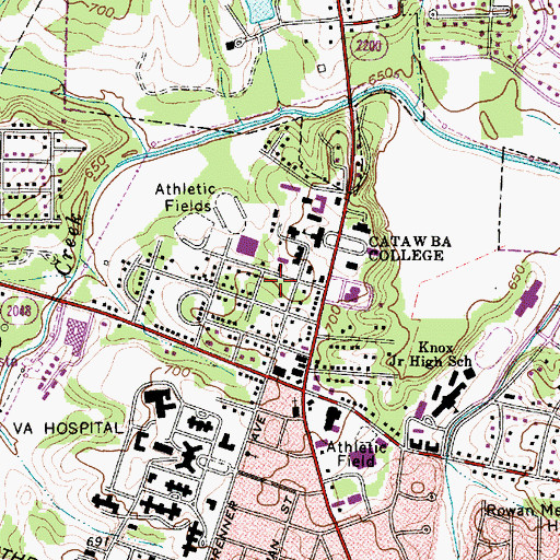 Topographic Map of WNDN-FM (Salisbury), NC