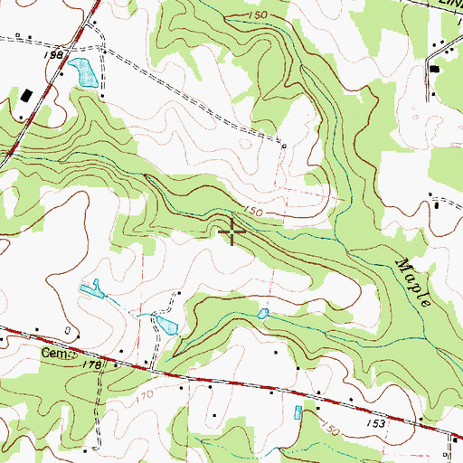Topographic Map of WRSV-FM (Rocky Mount), NC