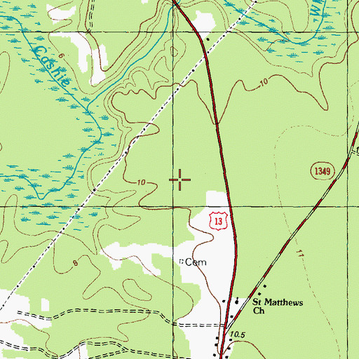 Topographic Map of WDJB-FM (Windsor), NC