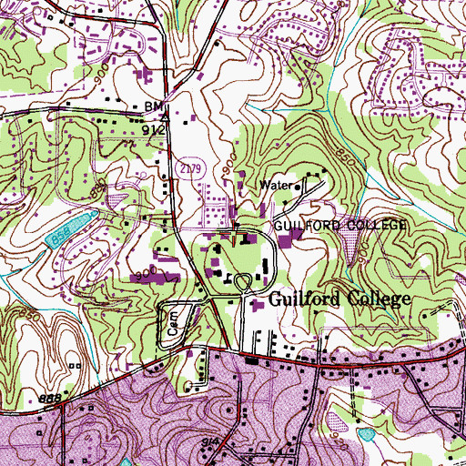 Topographic Map of WQFS-FM (Greensboro), NC